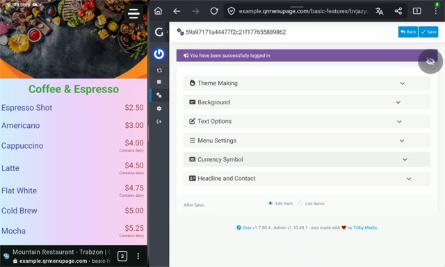 Page Head and Contact section management.